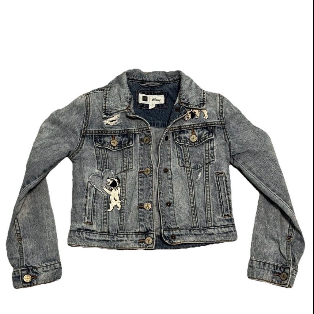 Gap Kids Disney 101 Dalmatians Jean Jacket Denim Coat Size Medium 8-9